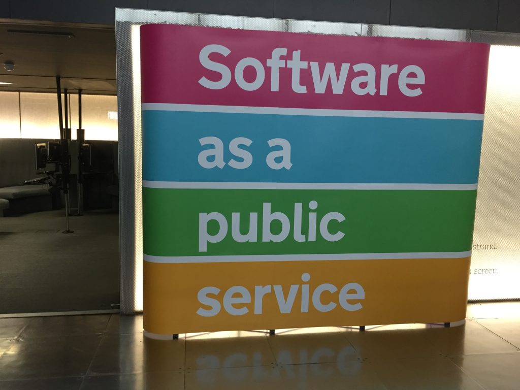 'Software as a public service' billboard at a GDS event many years ago. Photo by me